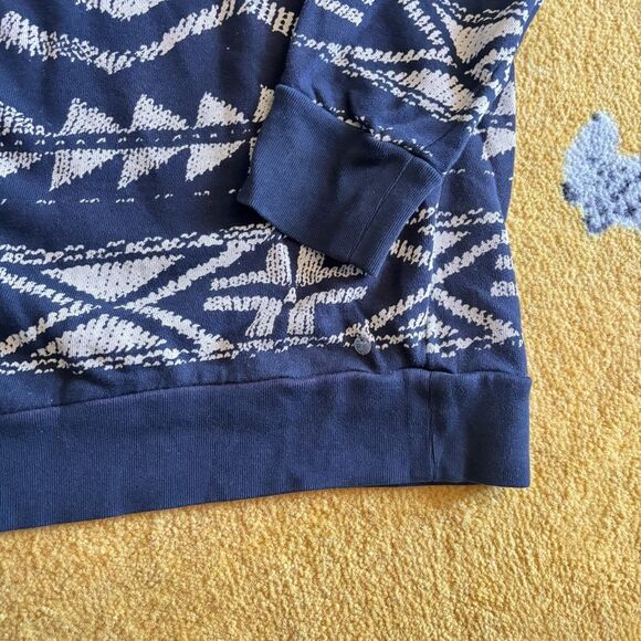 DENIM & SUPPLY Ralph Lauren Womens M Blue Cream Aztec Bohemian Sweatshirt Cotton - Picture 5 of 6